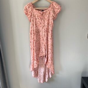 Art Class Pink Floral High-Low Summer Dress - girls size 10-12